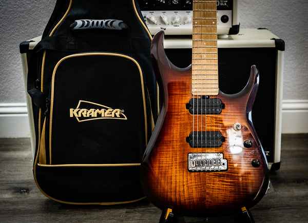 Sterling by Music Man John Petrucci 15 7, Flame Top, JP157FM-ILB Electric Guitar w/ Gig Bag - Island Burst