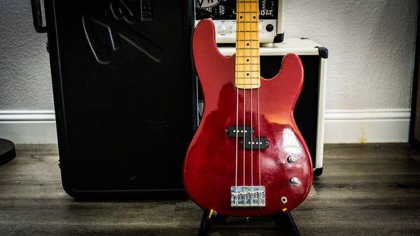 Squier II Precision P Bass | MIK S9, Red, No Pickguard, Maple Neck