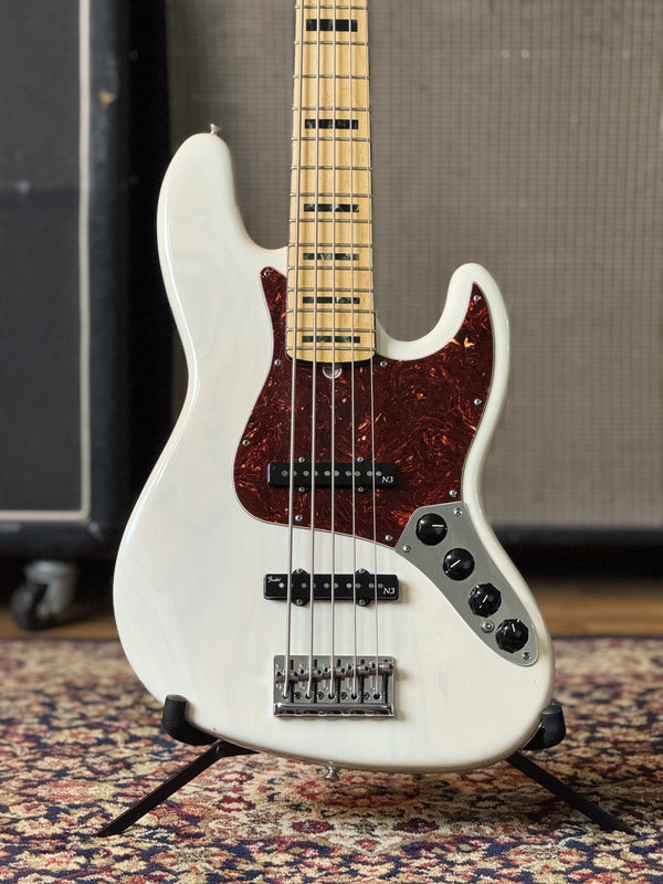 Fender American Deluxe Jazz Bass V Ash with Maple Fretboard 2014 - 2016 - White Blonde