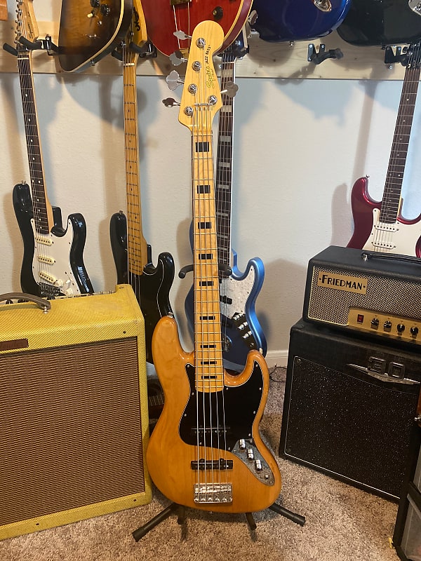 Squier Classic Vibe '70s Jazz Bass V with Maple Fretboard 2019 Natural